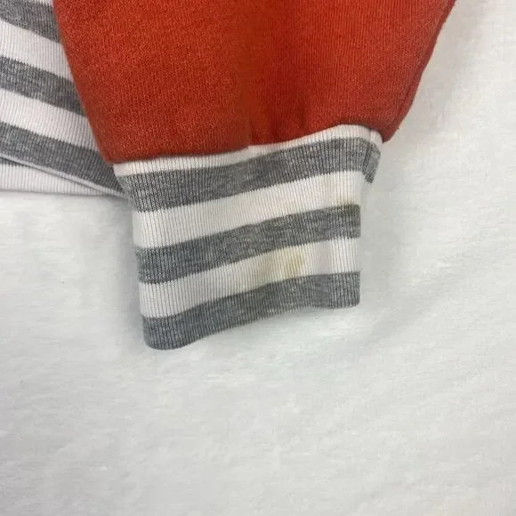 Disney Mickey Mouse Adult Zip Up Sweater Large Gray Orange Hooded Pockets - Picture 7 of 14